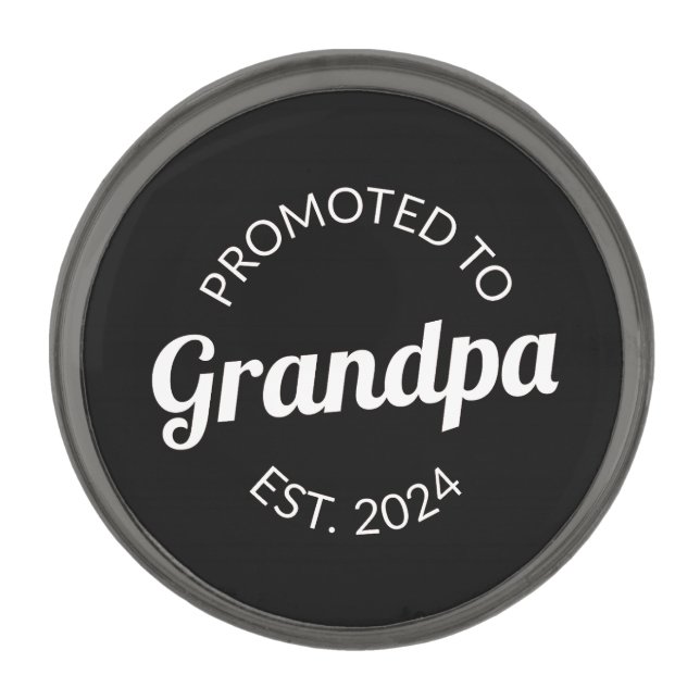 Promoted To Grandpa Est. 2024 I Gunmetal Finish Lapel Pin (Front)