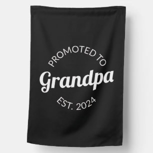 Promoted To Grandpa Est. 2024 I House Flag