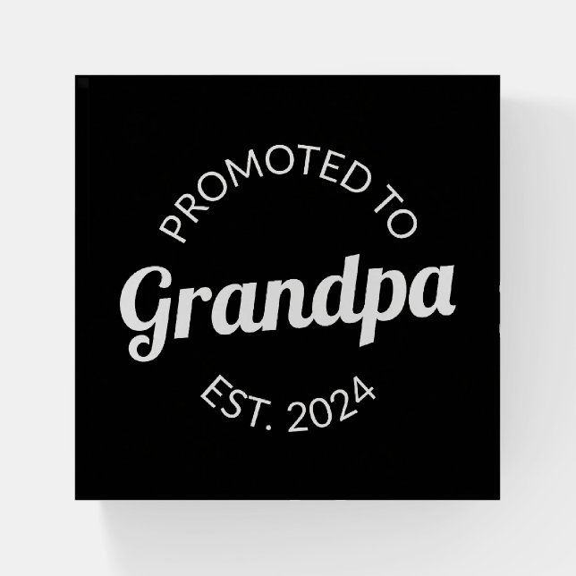 Promoted To Grandpa Est. 2024 I Paperweight (Front)