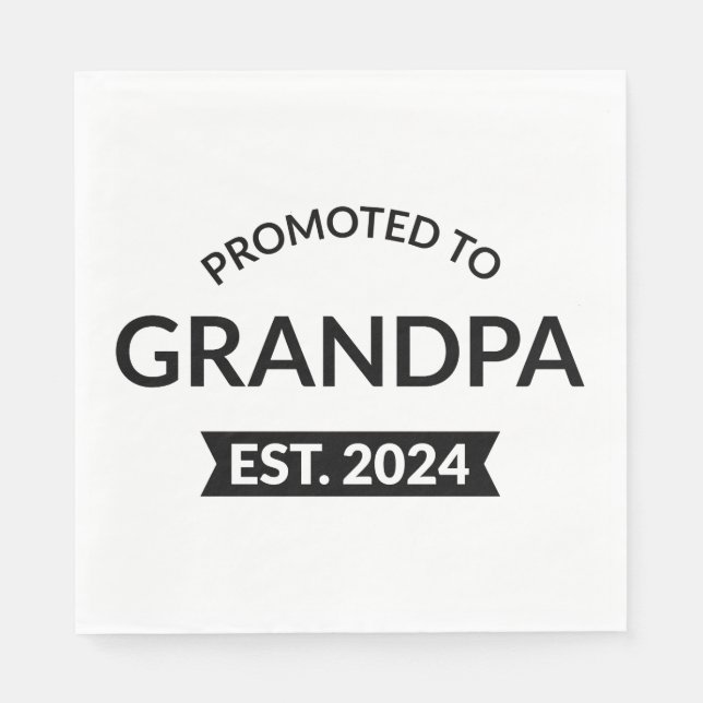 Promoted To Grandpa Est. 2024 II Napkins (Front)