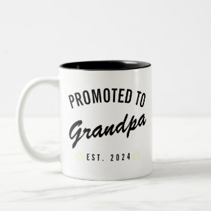 Promoted to Grandpa Est. 2024 Two-Tone Coffee Mug