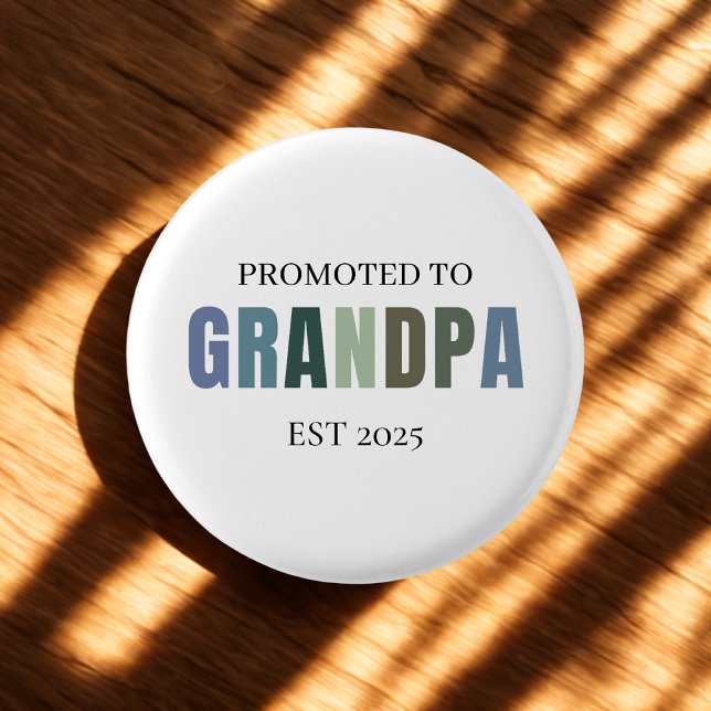 Promoted to Grandpa EST 2025 Gift Button (Creator Uploaded)