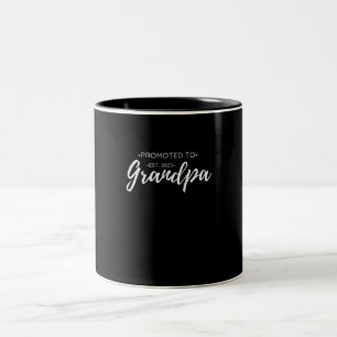 Promoted To Grandpa Est 2025 Grandfather To Be Two-Tone Coffee Mug