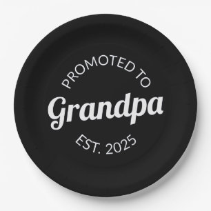 Promoted To Grandpa Est. 2025 I Paper Plates
