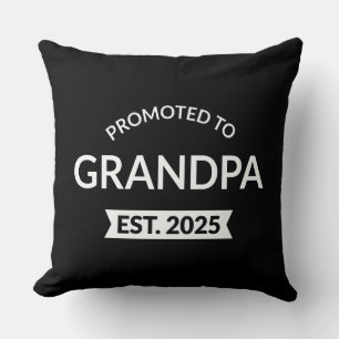 Promoted To Grandpa Est. 2025 II Throw Pillow
