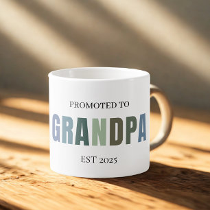 Promoted to Grandpa EST 2025   New Grandfather  Espresso Cup