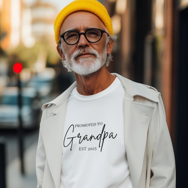 Promoted to Grandpa EST 2025 | New Grandpa Gift T-Shirt (Creator Uploaded)