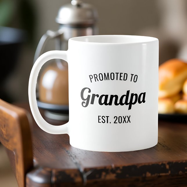 Promoted to Grandpa Est. 2025 Personalized Coffee Mug (Creator Uploaded)