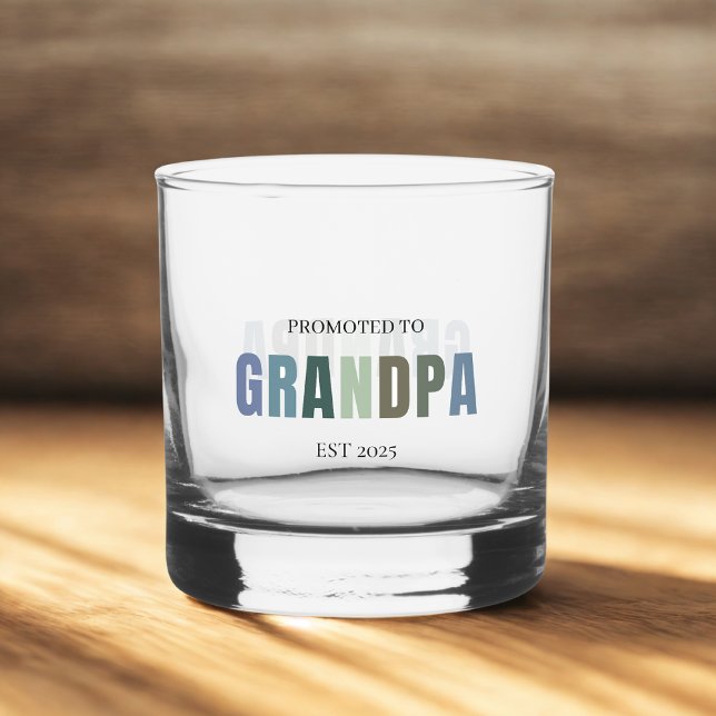 Promoted to Grandpa EST 2025 | Personalized Whiskey Glass (Creator Uploaded)