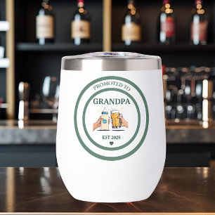 Promoted to Grandpa Est. 2025 Thermal Wine Tumbler
