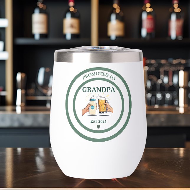 Promoted to Grandpa Est. 2025  Thermal Wine Tumbler (Creator Uploaded)