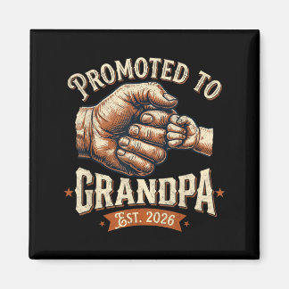 Promoted to Grandpa Est 2026 Fist Bump Ba Magnet