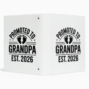 Promoted to Grandpa, Est. 2026, Funny New Grandpa 3 Ring Binder