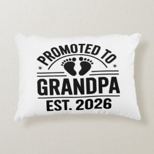 Promoted to Grandpa, Est. 2026, Funny New Grandpa Accent Pillow