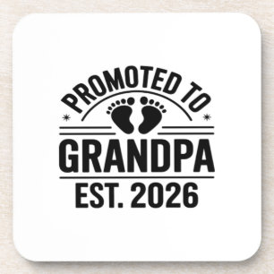 Promoted to Grandpa, Est. 2026, Funny New Grandpa  Beverage Coaster