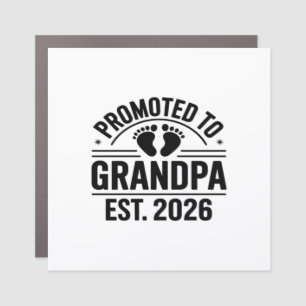 Promoted to Grandpa, Est. 2026, Funny New Grandpa  Car Magnet