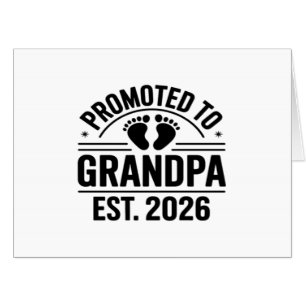 Promoted to Grandpa, Est. 2026, Funny New Grandpa  Card