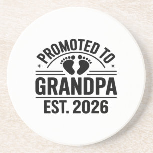 Promoted to Grandpa, Est. 2026, Funny New Grandpa  Coaster