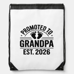 Promoted to Grandpa, Est. 2026, Funny New Grandpa  Drawstring Bag