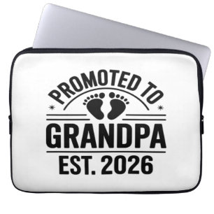Promoted to Grandpa, Est. 2026, Funny New Grandpa Laptop Sleeve