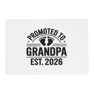 Promoted to Grandpa, Est. 2026, Funny New Grandpa Placemat
