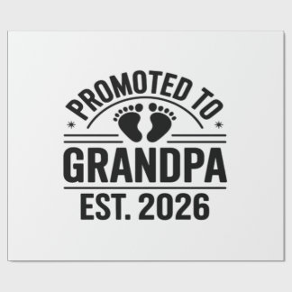 Promoted to Grandpa, Est. 2026, Funny New Grandpa  Wrapping Paper