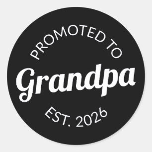 Promoted To Grandpa Est. 2026 I Classic Round Sticker