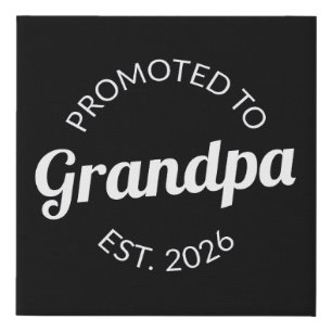 Promoted To Grandpa Est. 2026 I Faux Canvas Print