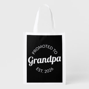 Promoted To Grandpa Est. 2026 I Grocery Bag