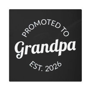 Promoted To Grandpa Est. 2026 I Metal Print