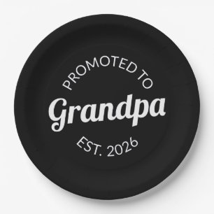 Promoted To Grandpa Est. 2026 I Paper Plates