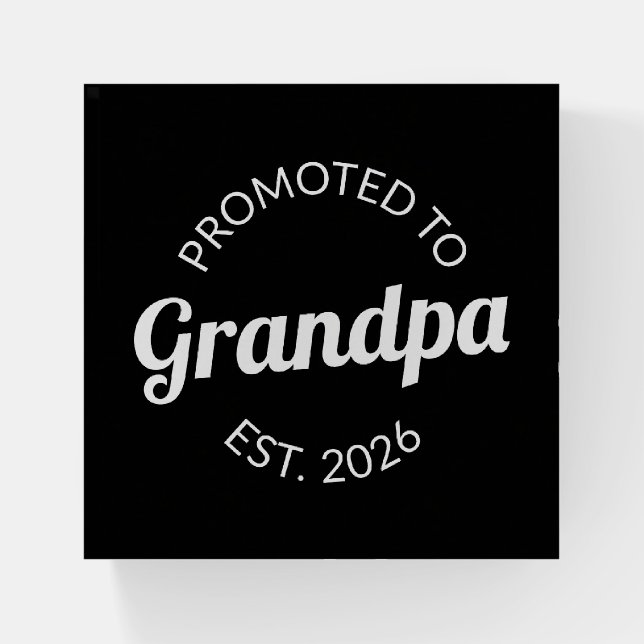 Promoted To Grandpa Est. 2026 I Paperweight (Front)