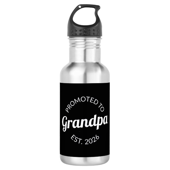 Promoted To Grandpa Est. 2026 I Stainless Steel Water Bottle (Front)