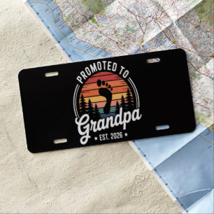 Promoted to Grandpa est. 2026 License Plate