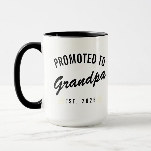 Promoted to Grandpa Est. 2026 Mug (Left)