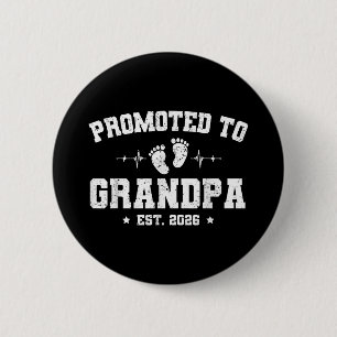 Promoted To Grandpa Est 2026 Pregnancy Announcemen Button