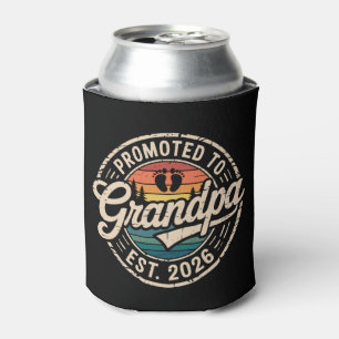 Promoted To Grandpa Est 2026 Pregnancy Retro Can Cooler