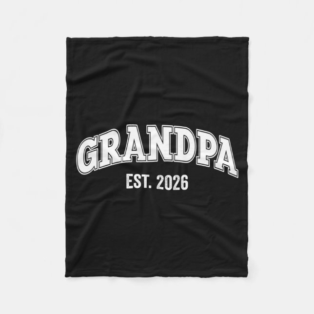 Promoted To Grandpa Est 2026 Soon To Be Grandpa Lo Fleece Blanket (Front)