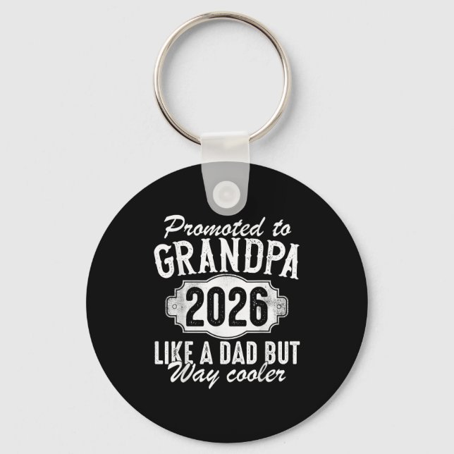 Promoted To Grandpa Est 2026 Soon To Be New Granda Keychain (Front)