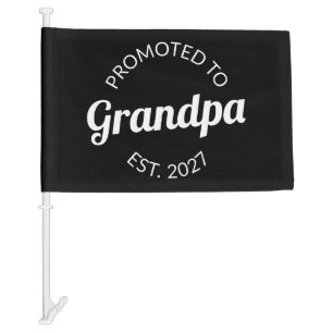 Promoted To Grandpa Est 2027 New Papa I Car Flag