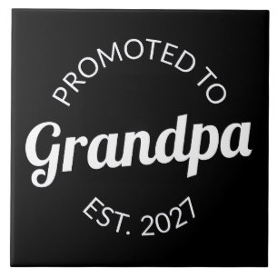 Promoted To Grandpa Est 2027 New Papa I Ceramic Tile