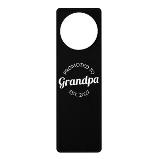 Promoted To Grandpa Est 2027 New Papa I Door Hanger