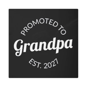 Promoted To Grandpa Est 2027 New Papa I Metal Print
