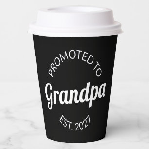 Promoted To Grandpa Est 2027 New Papa I Paper Cups