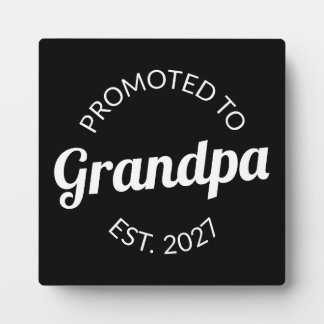 Promoted To Grandpa Est 2027 New Papa I Plaque