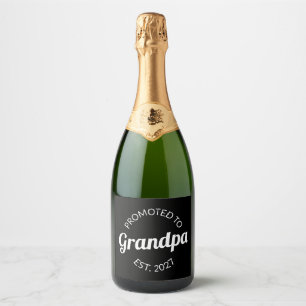 Promoted To Grandpa Est 2027 New Papa I Sparkling Wine Label