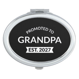 Promoted To Grandpa Est 2027 New Papa II Compact Mirror
