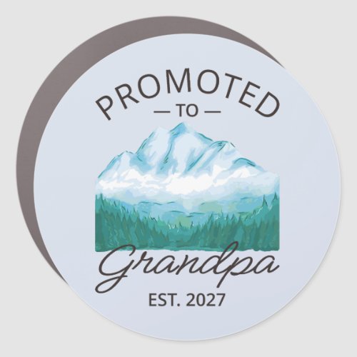 Promoted To Grandpa Est 2027 New Papa VI Car Magnet