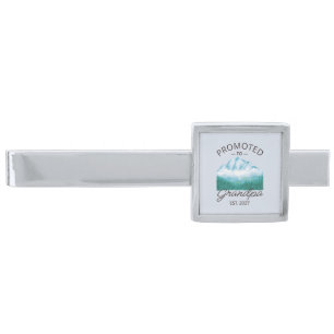 Promoted To Grandpa Est 2027 New Papa VI Silver Finish Tie Bar