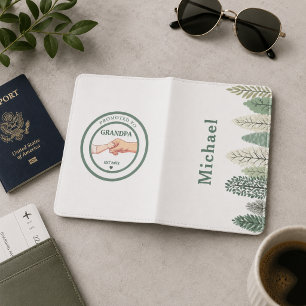 Promoted to Grandpa Est. 20XX Personalized Passport Holder